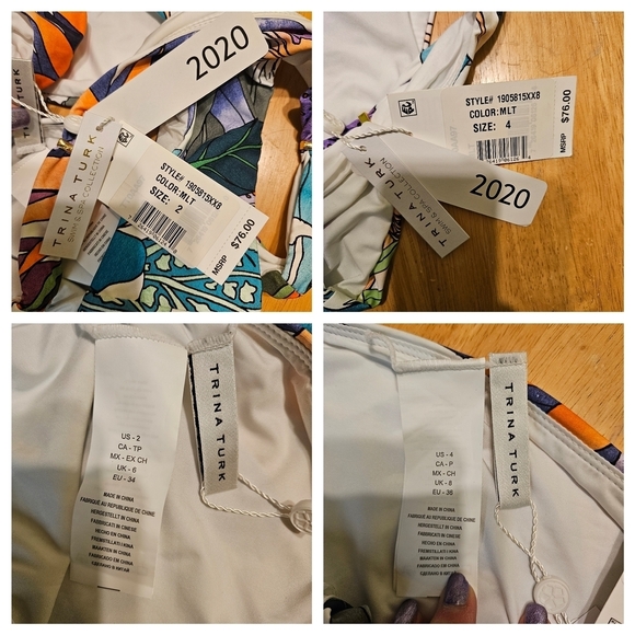 Trina Turk Amazonia California Hipster Bikini Bottom Size 2 Size 4 - Picture 10 of 16